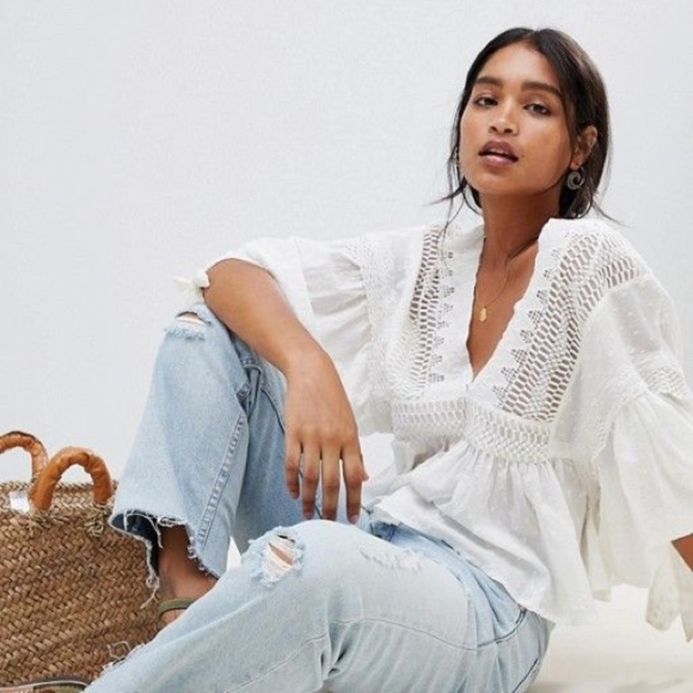 Free People Drive You Mad puff sleeve blouse - Picture 5 of 10